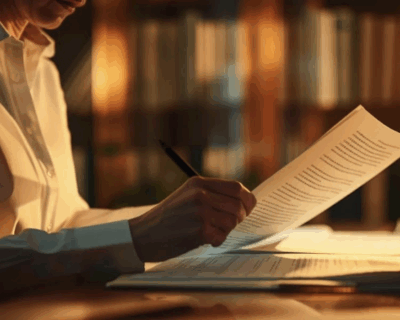 man signing a personal lines insurance document